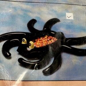 VINTAGE Bugs-n-Hisses 15” Inflatable Spider Candy Dish NEW HALLOWEEN DECORATIONS